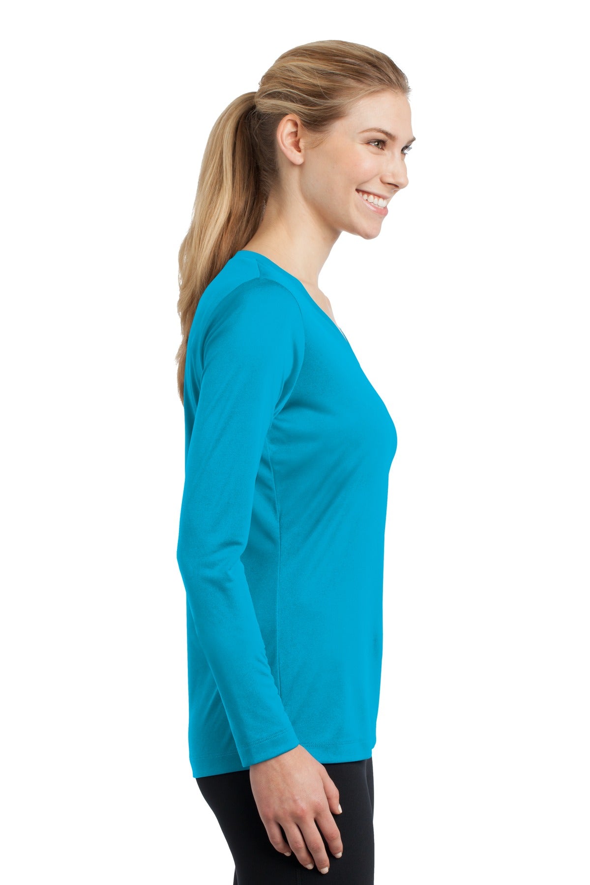 Women's Long Sleeve PosiCharge Competitor V-Neck Tee - Atomic Blue
