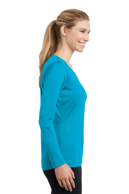 Women's Long Sleeve PosiCharge Competitor V-Neck Tee - Atomic Blue