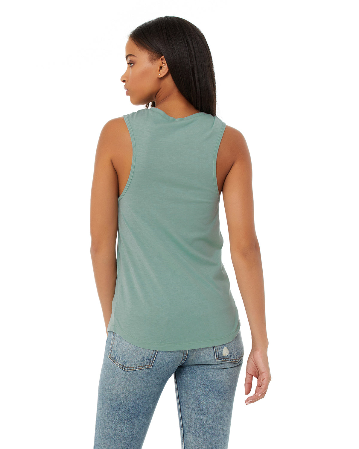Women's Jersey Muscle Tank - Heather Dusty Blue
