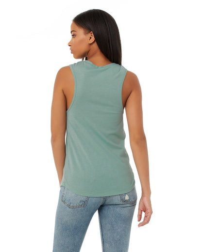 Women's Jersey Muscle Tank - Heather Dusty Blue