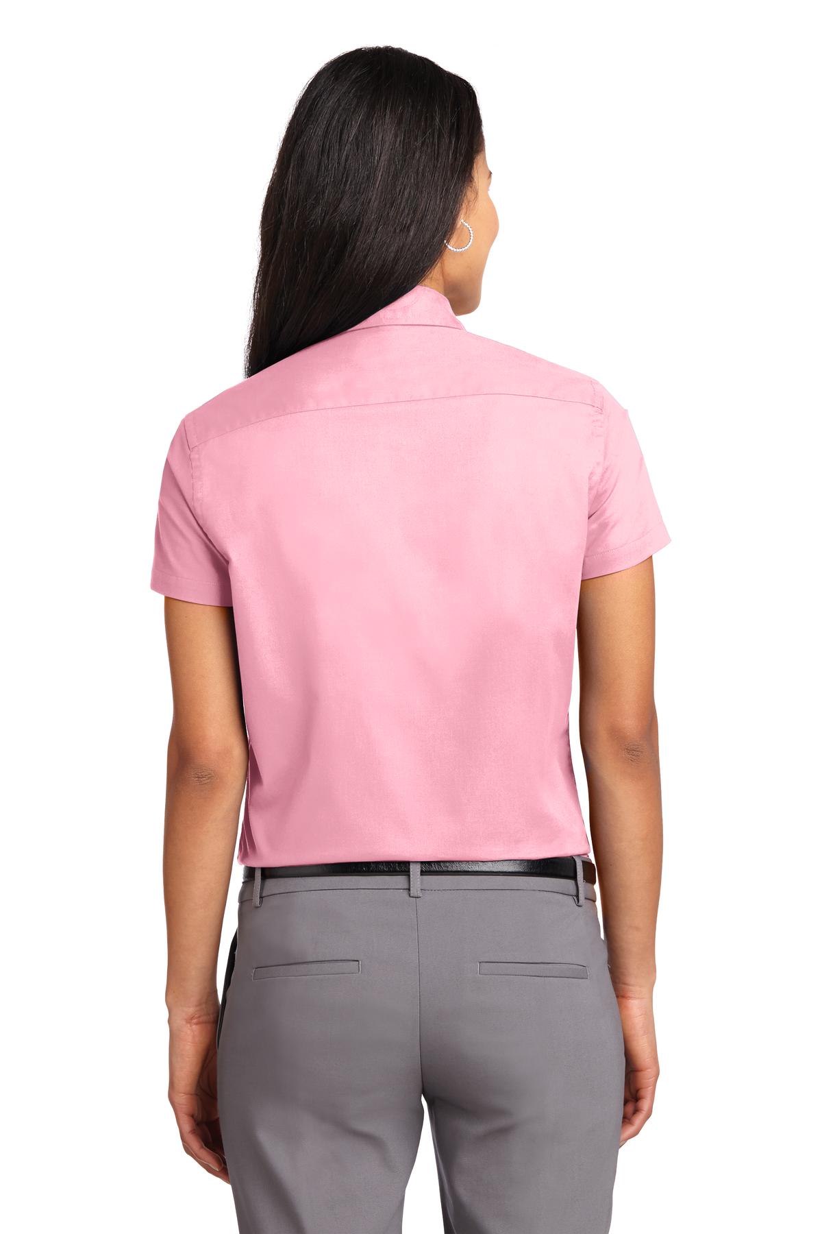 Women's Short Sleeve Easy Care Shirt - Light Pink