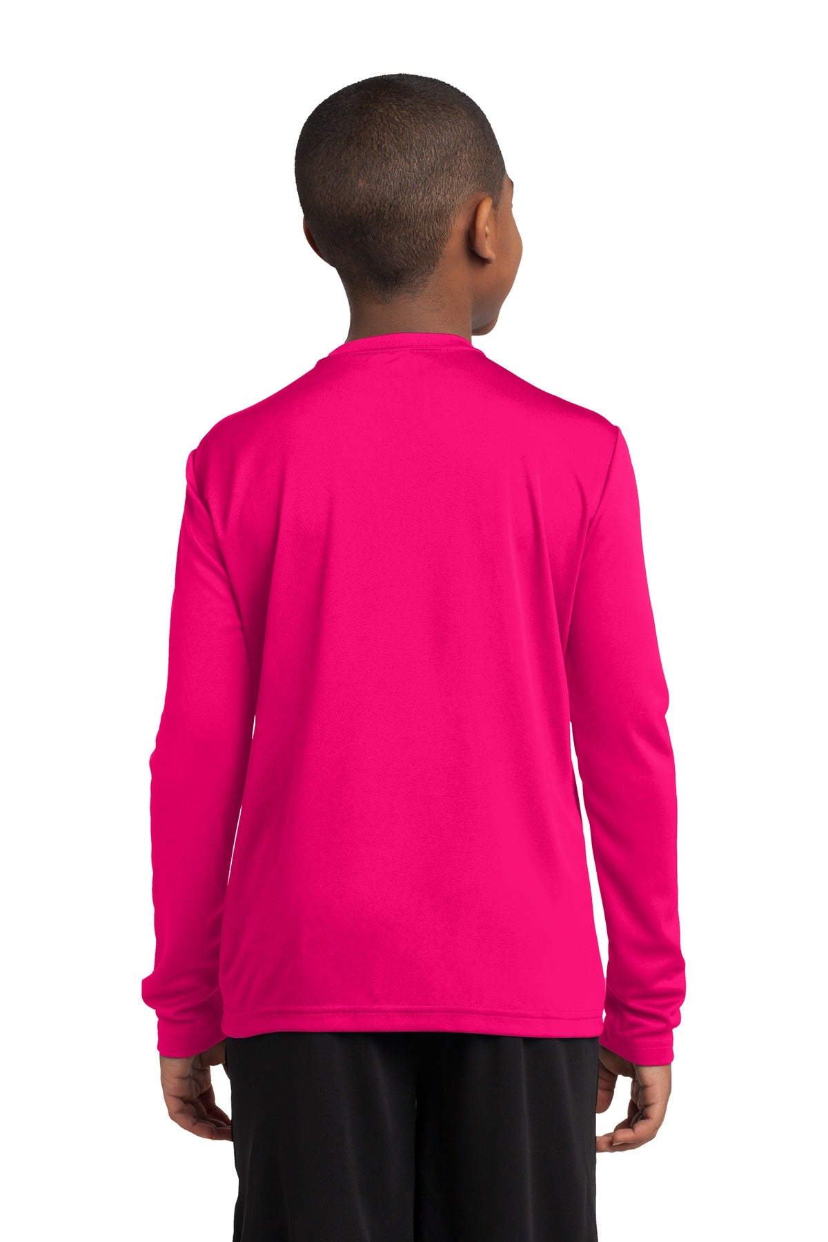 Youth Long Sleeve PosiCharge Competitor Tee - Pink Raspberry