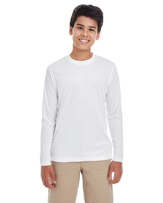 Youth Cool & Dry Performance Long-Sleeve Top - White