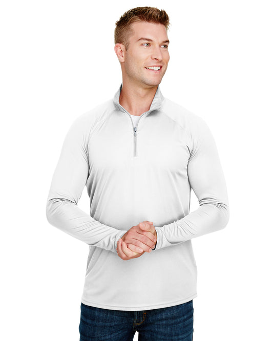 Unisex Daily Polyester 1/4 Zip - White