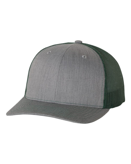 Snapback Trucker Cap - Heather Gray / Dark Green