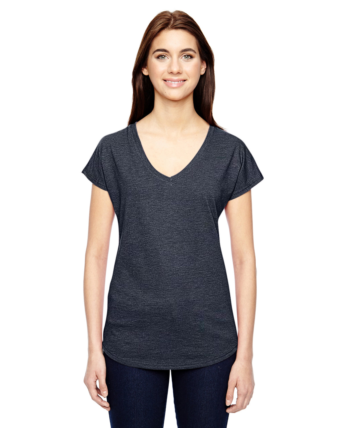 Women's Triblend V-Neck T-Shirt - Heather Navy
