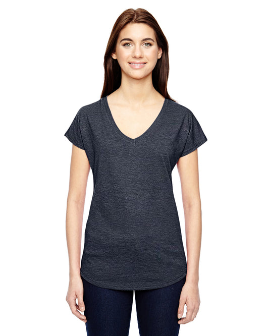Women's Triblend V-Neck T-Shirt - Heather Navy