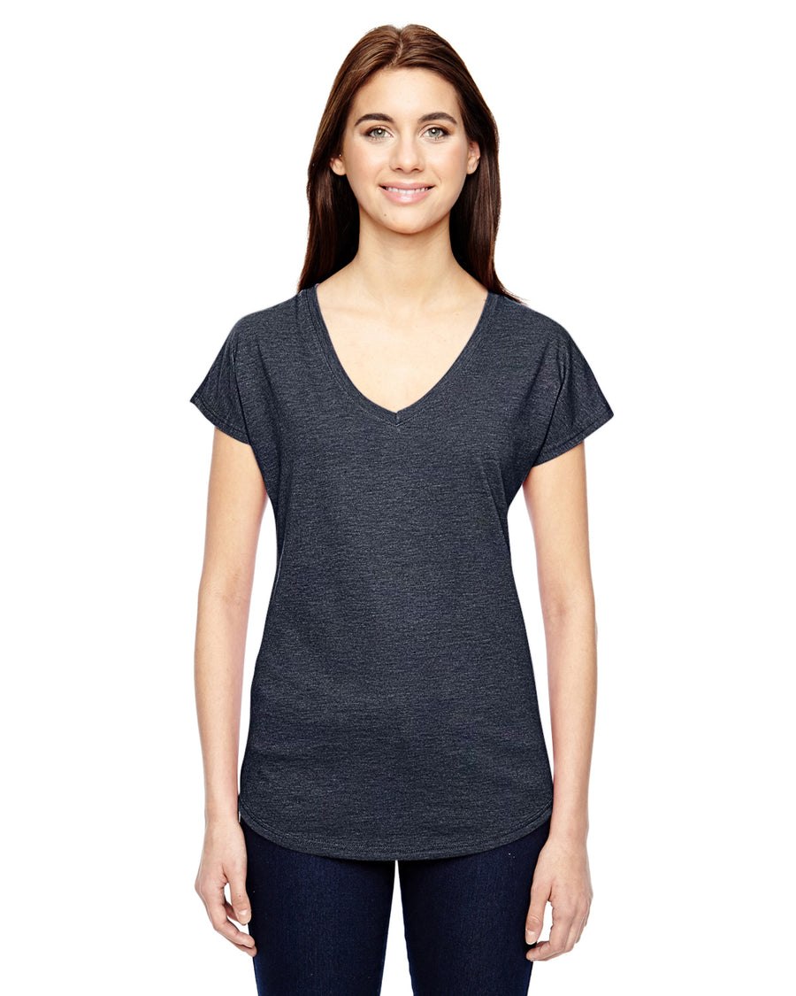 Women's Triblend V-Neck T-Shirt - Heather Navy