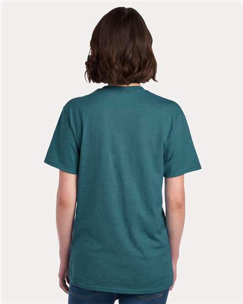 JERZEES 560MR Digital Teal Heather — on model back