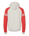 JERZEES 97CR Oatmeal Heather/ Fiery Red Heather — back