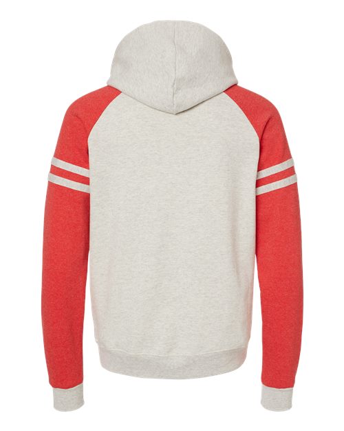 JERZEES 97CR Oatmeal Heather/ Fiery Red Heather — back