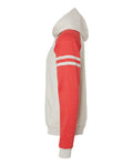 JERZEES 97CR Oatmeal Heather/ Fiery Red Heather — direct side
