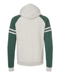 JERZEES 97CR Oatmeal Heather/ Forest Green Heather — back