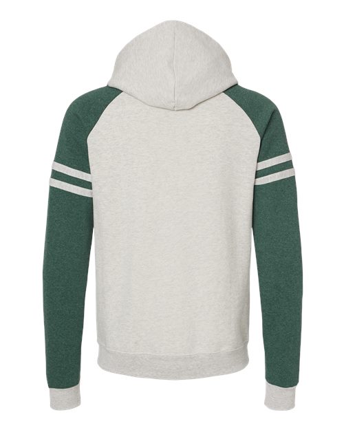 JERZEES 97CR Oatmeal Heather/ Forest Green Heather — back