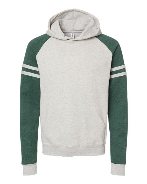 JERZEES 97CR Oatmeal Heather/ Forest Green Heather — front