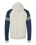 JERZEES 97CR Oatmeal Heather/ Indigo Heather — back