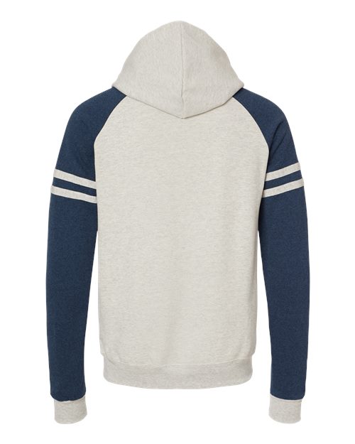 JERZEES 97CR Oatmeal Heather/ Indigo Heather — back