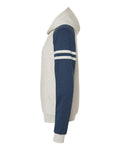 JERZEES 97CR Oatmeal Heather/ Indigo Heather — direct side