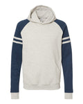 JERZEES 97CR Oatmeal Heather/ Indigo Heather — front