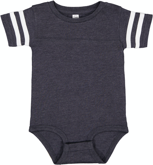 Infant Football Bodysuit - Vintage Navy / Blend White
