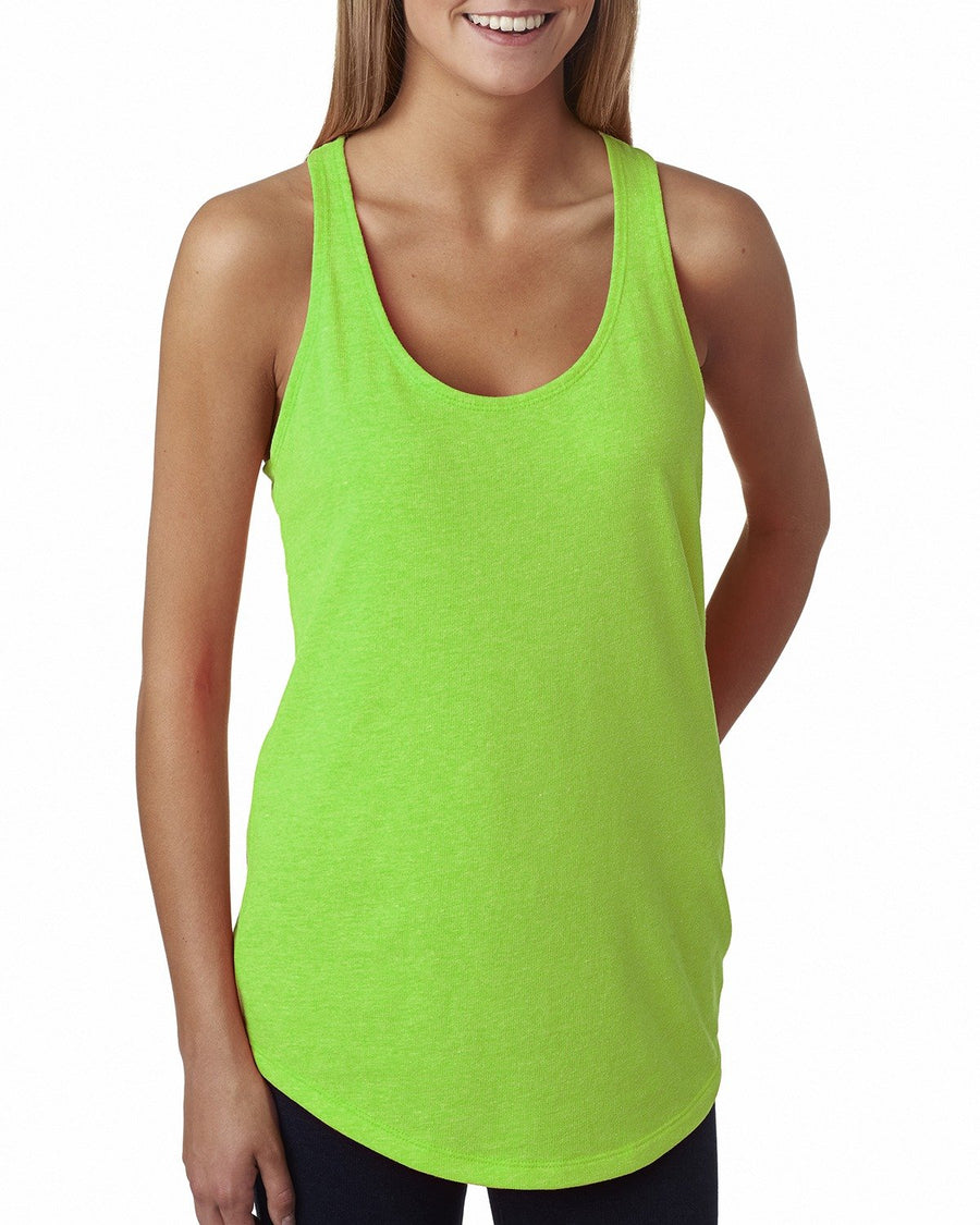 Women's French Terry Racerback Tank - Neon Heather Green