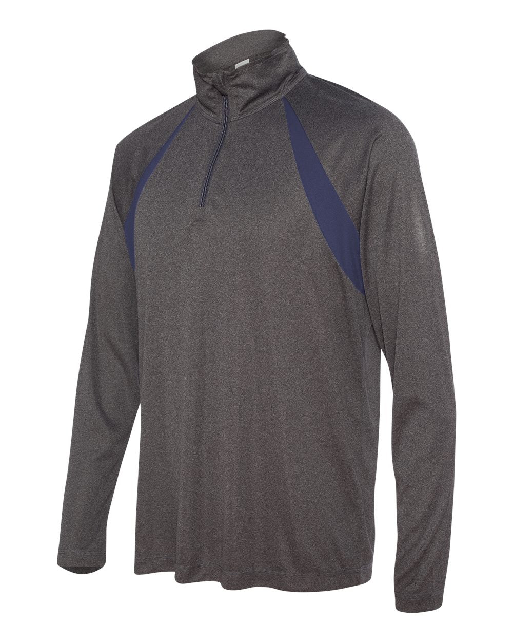 Quarter-Zip Lightweight Raglan Pullover - Dark Gray Heather / Sport Navy