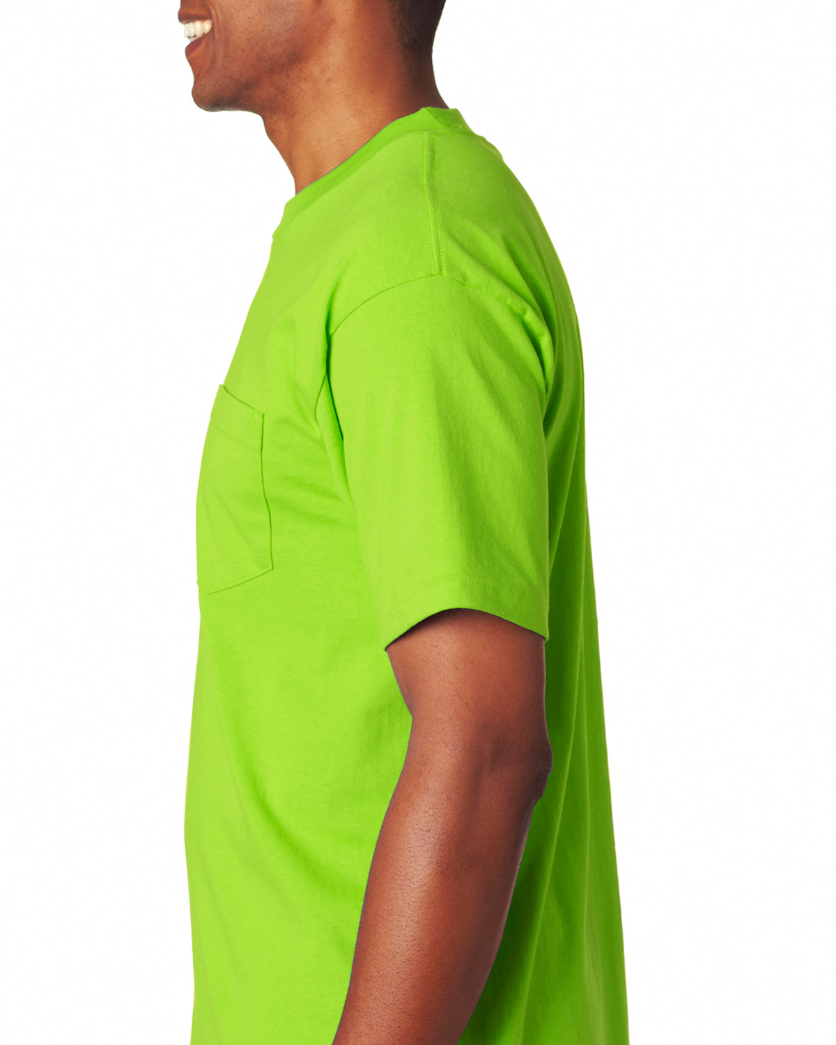 Unisex 100% Cotton Pocket T-Shirt - Lime Green