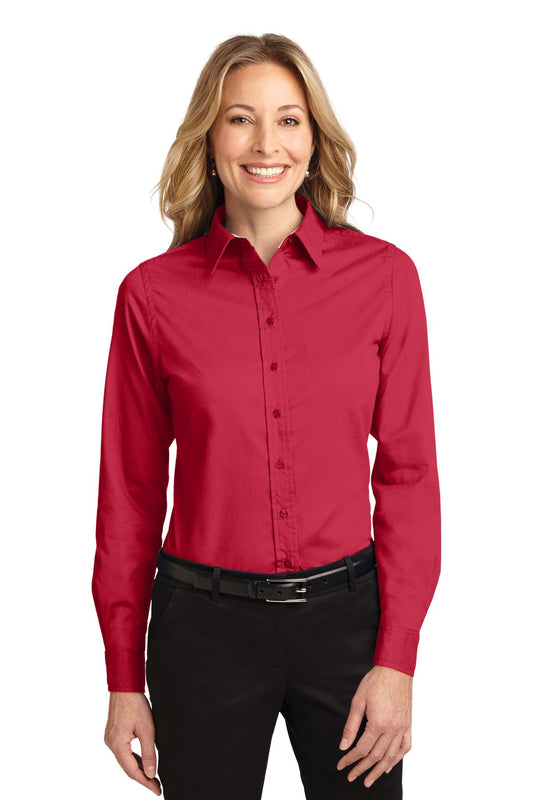 Women's Long Sleeve Easy Care Shirt - Red / Light Stone