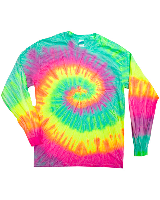 Unisex 100% Cotton Long-Sleeve T-Shirt - Minty Rainbow