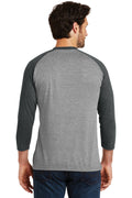 Unisex Perfect Tri 3/4-Sleeve Raglan - Black Fr / Gray French