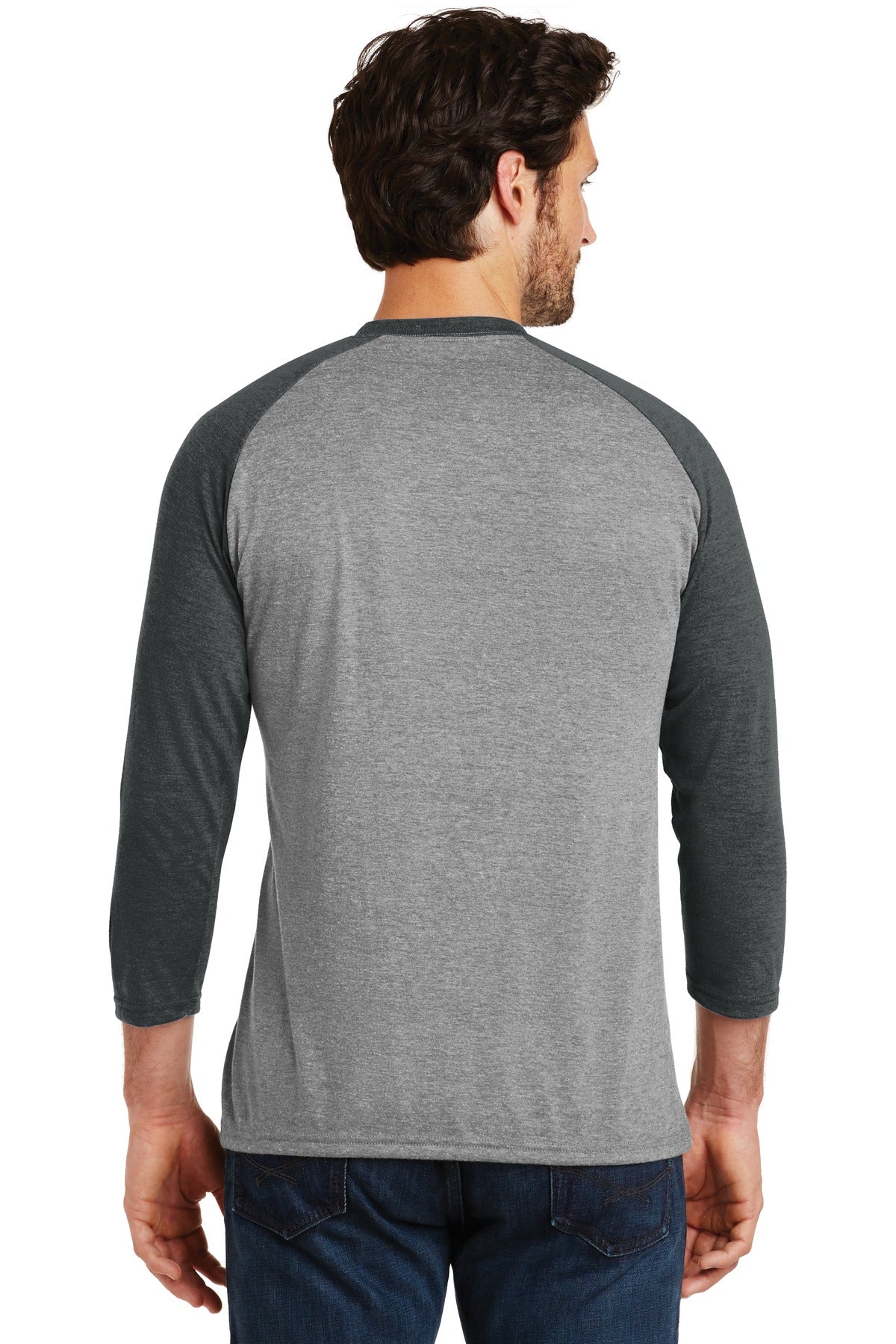 Unisex Perfect Tri 3/4-Sleeve Raglan - Black Fr / Gray French