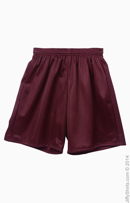 Unisex Seven Inch Inseam Mesh Short - Maroon