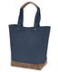 Authentic Pigment AP1921 - Canvas Resort Tote - Deep Navy / Brown