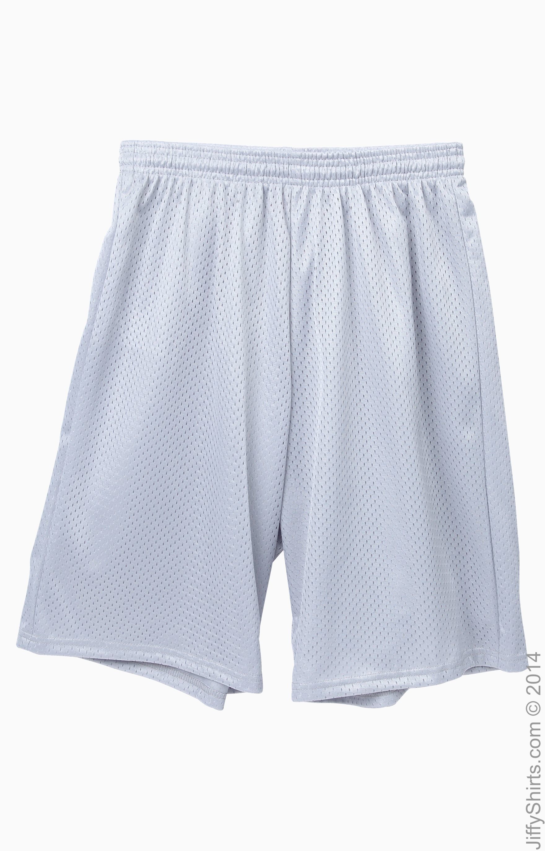 Unisex Nine Inch Inseam Mesh Short - Silver