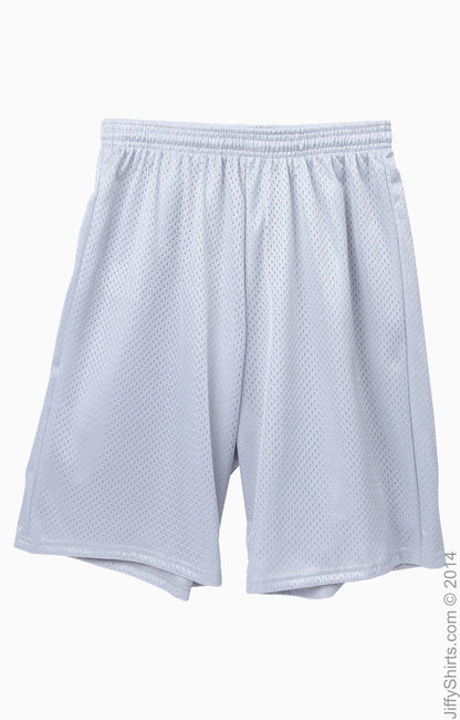 Unisex Nine Inch Inseam Mesh Short - Silver