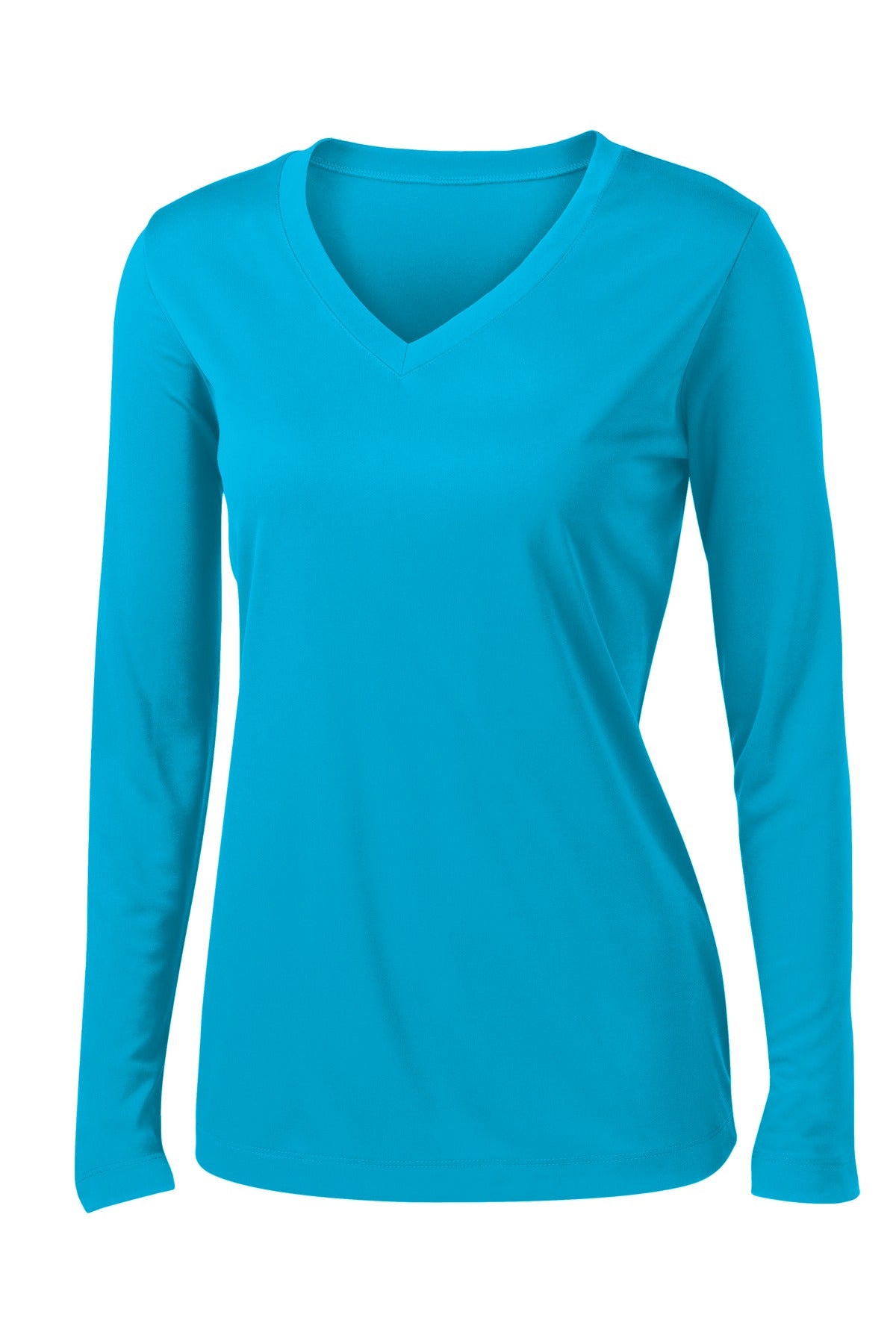 Women's Long Sleeve PosiCharge Competitor V-Neck Tee - Atomic Blue