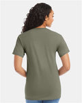 Hanes 5280 Fatigue Green — on model back