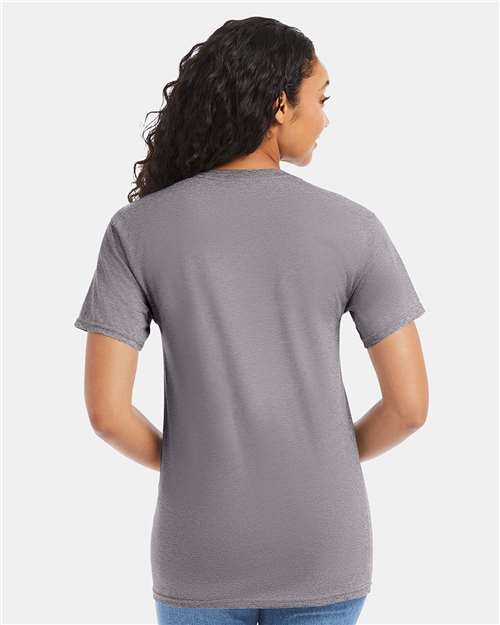 Hanes 5280 Graphite — on model back