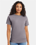 Hanes 5280 Graphite — on model front