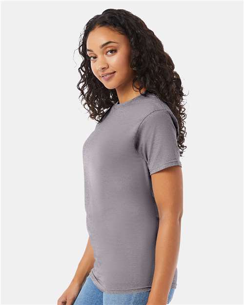 Hanes 5280 Graphite — on model side