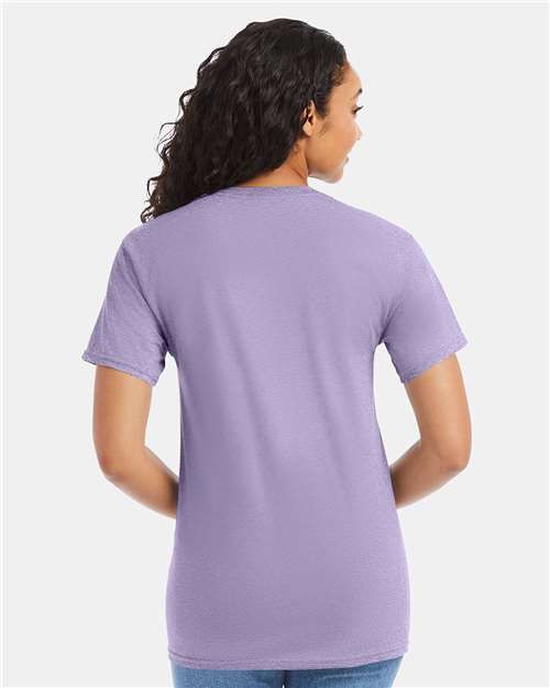 Hanes 5280 Lavender — on model back