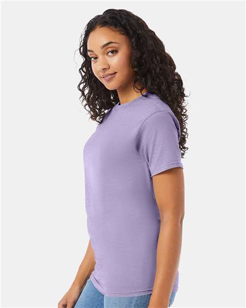 Hanes 5280 Lavender — on model side