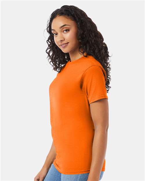 Hanes 5280 Safety Orange — on model side