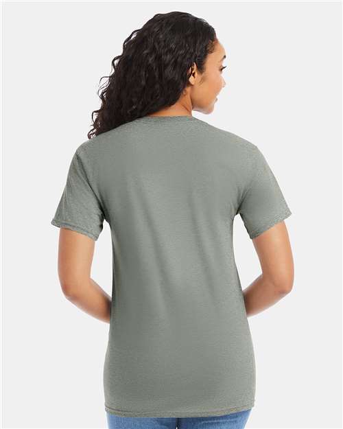 Hanes 5280 Stonewashed Green — on model back