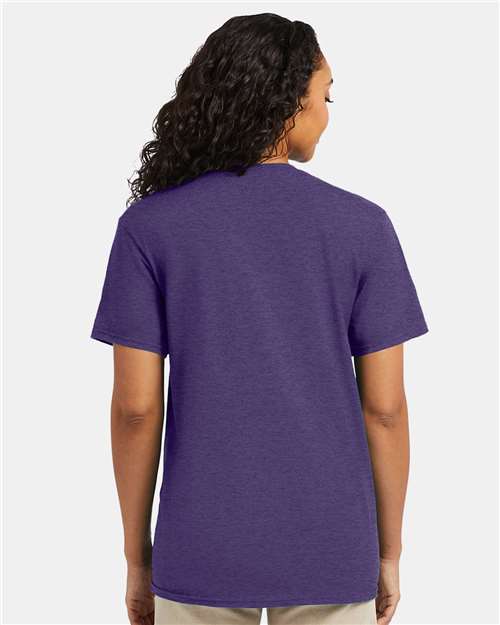 Hanes 4980 Grape Smash Heather — on model back