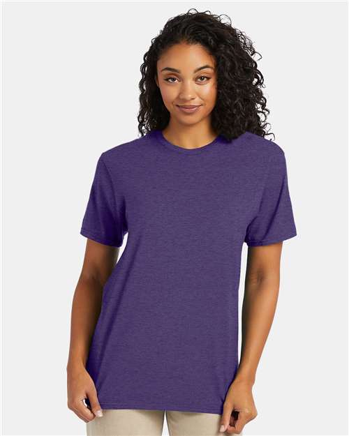 Hanes 4980 Grape Smash Heather — on model front