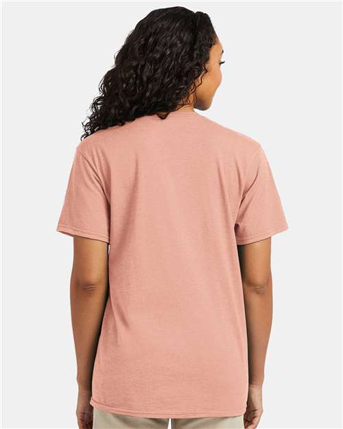 Hanes 4980 Marbled Cantaloupe — on model back