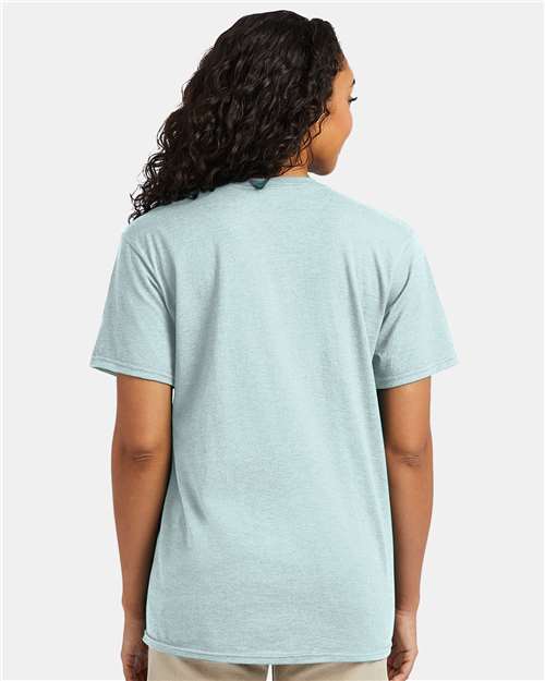 Hanes 4980 Marbled Ice Fall — on model back