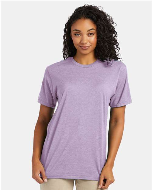 Hanes 4980 Marbled Pale Violet — on model front