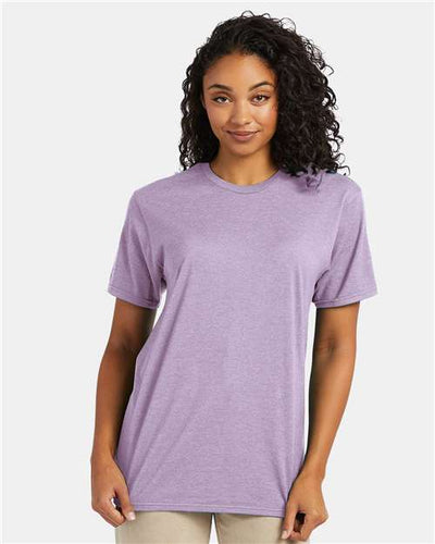 Hanes 4980 Marbled Pale Violet — on model front